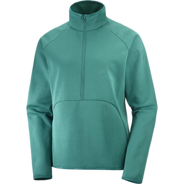 Green Salomon Essential Warm Half Zip Women's Jackets | IE AP3741